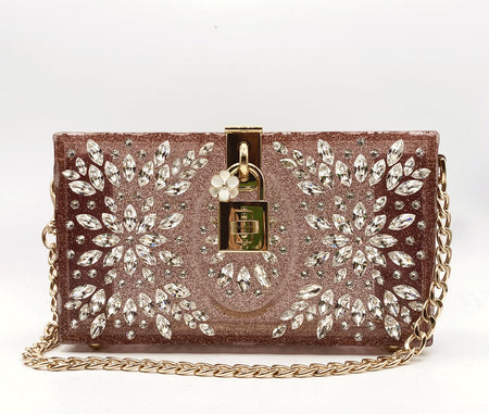 Dolce & Gabbana Crystal Embellished Plexiglass Box Clutch