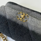 Chanel 19 Grey Black Ombre Wool Small Flap Bag