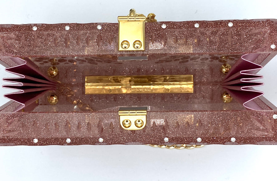 Dolce & Gabbana Crystal Embellished Plexiglass Box Clutch