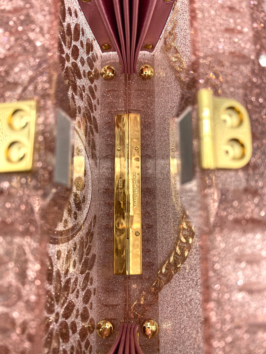 Dolce & Gabbana Crystal Embellished Plexiglass Box Clutch