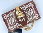 Dolce & Gabbana Crystal Embellished Plexiglass Box Clutch
