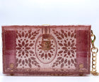 Dolce & Gabbana Crystal Embellished Plexiglass Box Clutch