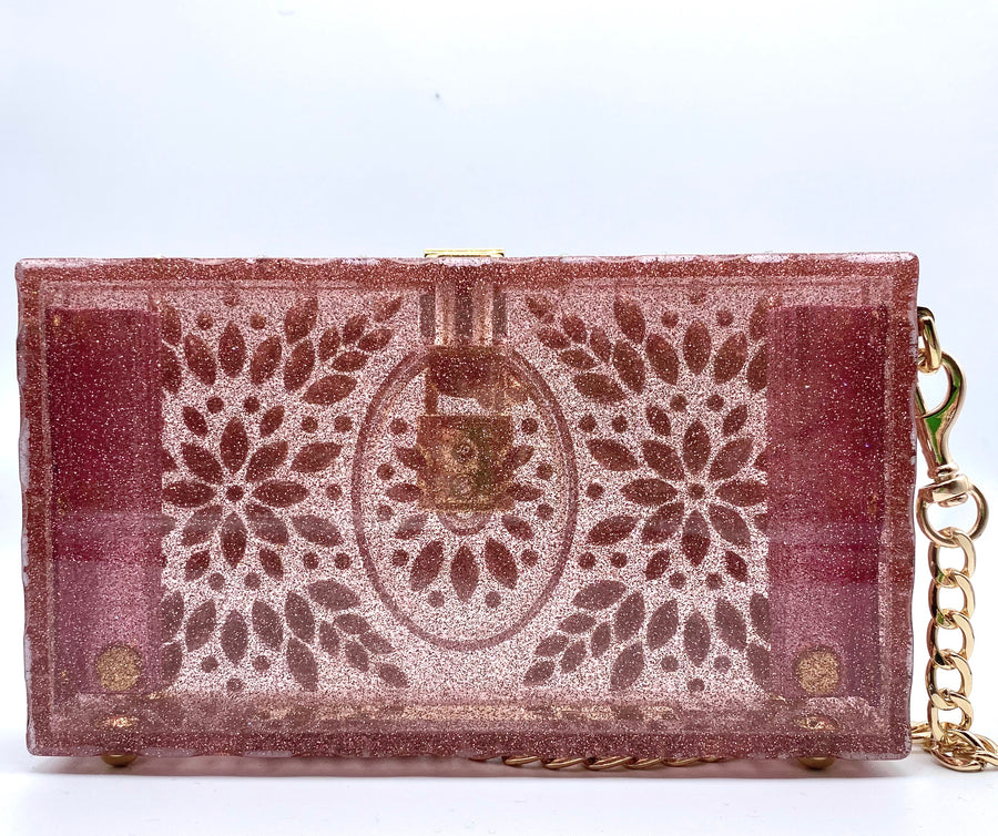 Dolce & Gabbana Crystal Embellished Plexiglass Box Clutch