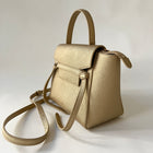 Celine Metallic Gold Drummed Leather Nano Belt Bag