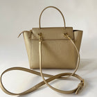 Celine Metallic Gold Drummed Leather Nano Belt Bag