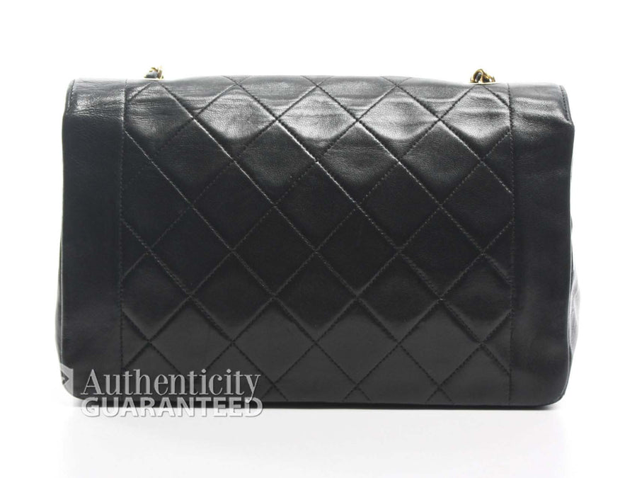 Chanel Black Lambskin Small Diana Flap Bag